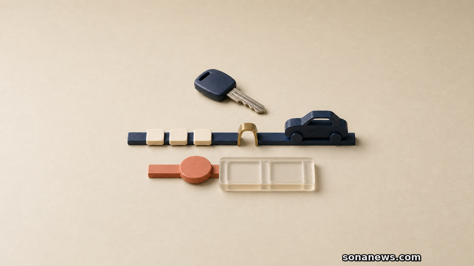 Car key above separate servicing and claim tracks illustrates Blue Motor Finance’s loan and redress split after administration.