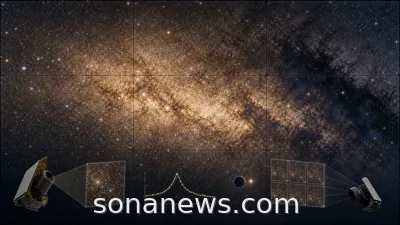 Dense Euclid Milky Way bulge starfield with dark dust lanes and Roman microlensing survey cues.