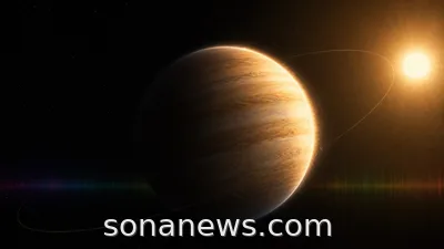 A giant exoplanet near a bright star with subtle Webb infrared spectrum bands.
