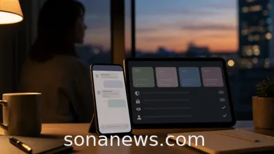 Smartphone with a blurred AI companion chat beside subscription and privacy checklist screens, illustrating the AI girlfriend app market.