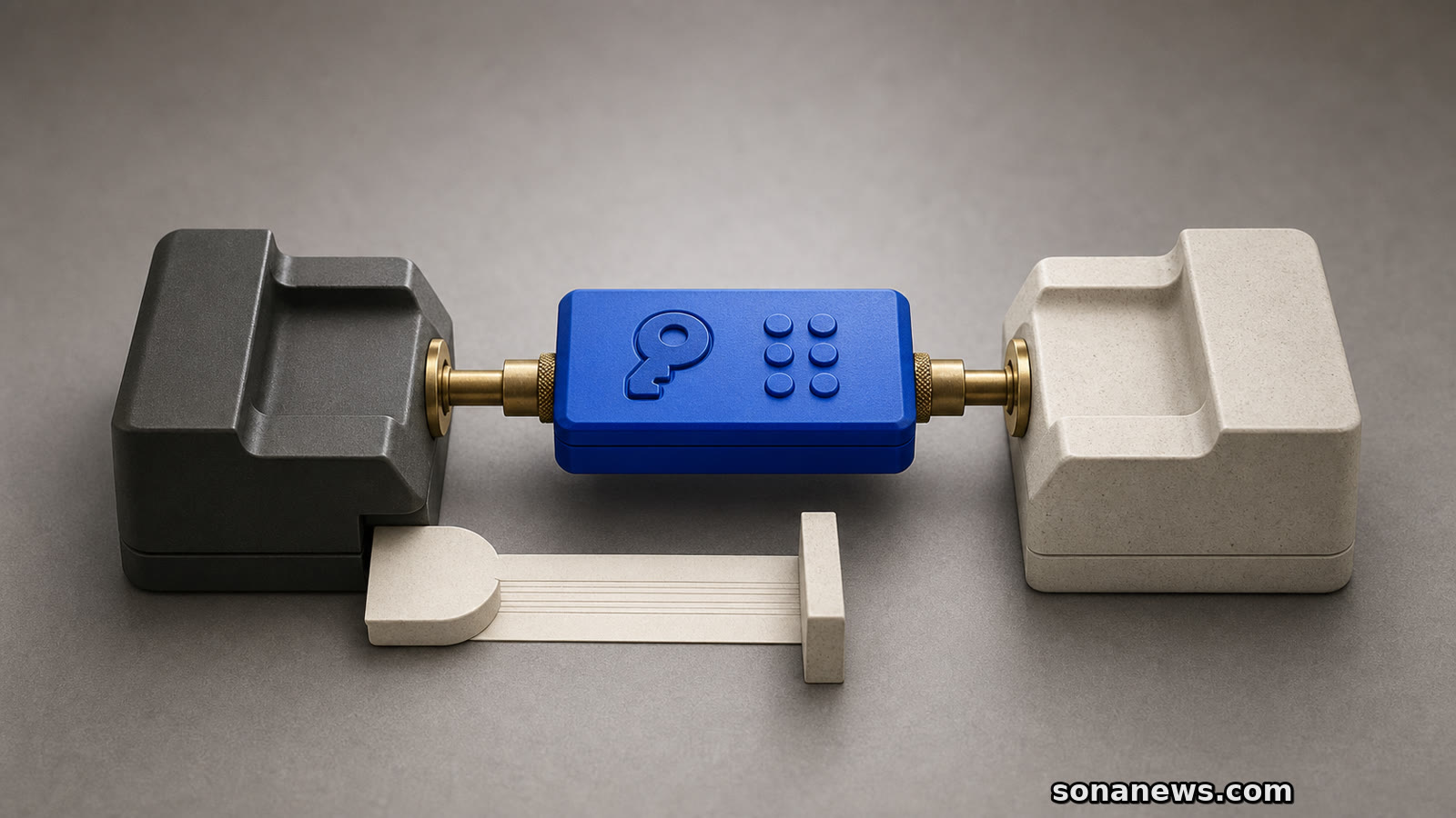 A sealed passkey cassette moves between compatible Android password-manager docks while a loose file route stays blocked.
