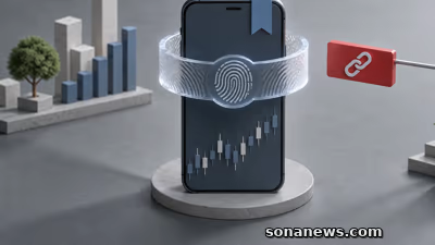値動きの印がある端末を指紋認証の輪とブックマークで守り、赤いリンクを離した概念模型