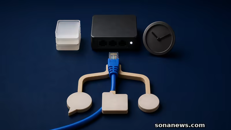 点灯した通信機器から外したLANケーブル、保存ログと相談先3経路の概念模型