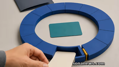 Hand opent een kalenderlus na de vaste abonnementsduur, met losse maandkaart en onbedrukte lidmaatschapskaart.