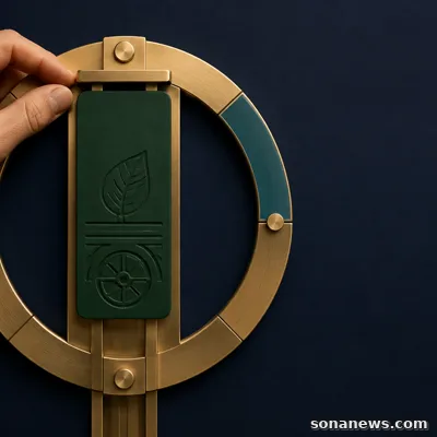 Mão ajusta marcador verde no teto de mecanismo trimestral dos Certificados de Aforro Série F.